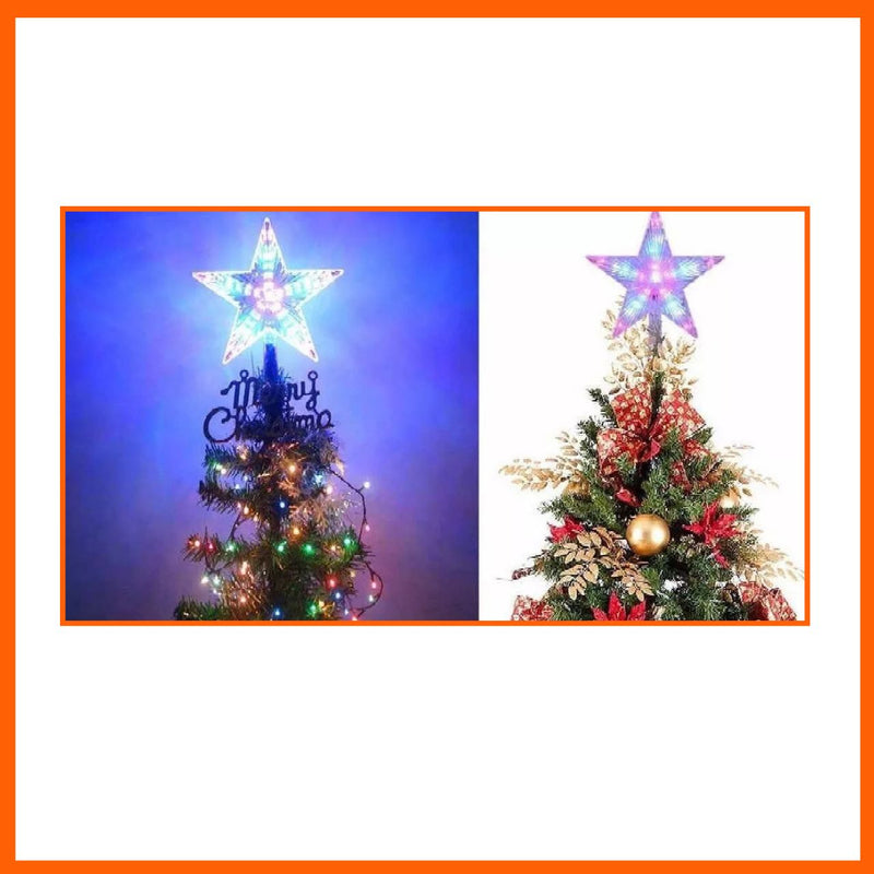 Estrela Ponteira Para Árvore De Natal com 10 LEDs Coloridos Bivolt