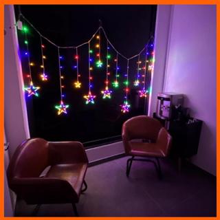 Cascata de Estrelas LED RGB 2,50m - 8 Funções, Pisca-Pisca Colorido para Decoração Natalina 110V